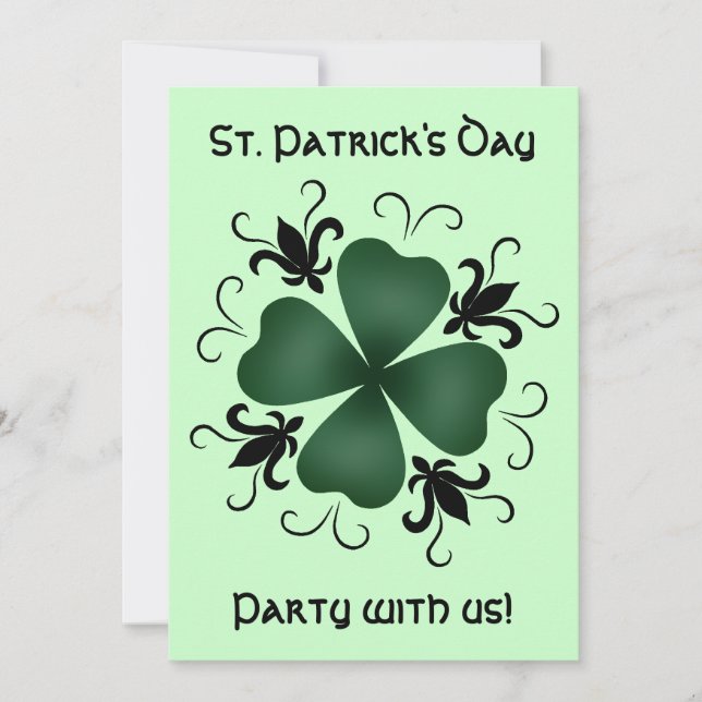 Convite Shamrock rico vitoriano (Frente)