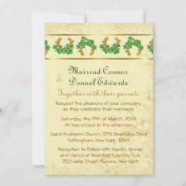 Convite Shamrocks e Casamento Dourado Irlandês