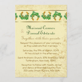 Convite Shamrocks e Casamento Dourado Irlandês