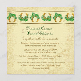 Convite Shamrocks e Casamento Dourado Irlandês