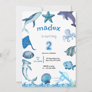 Convite Shark Under the Sea Birthday Party