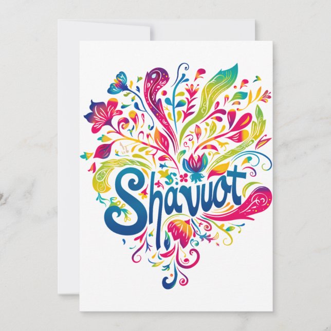 Convite Shavuot - Celebração Colorida de Shavuot (Frente)