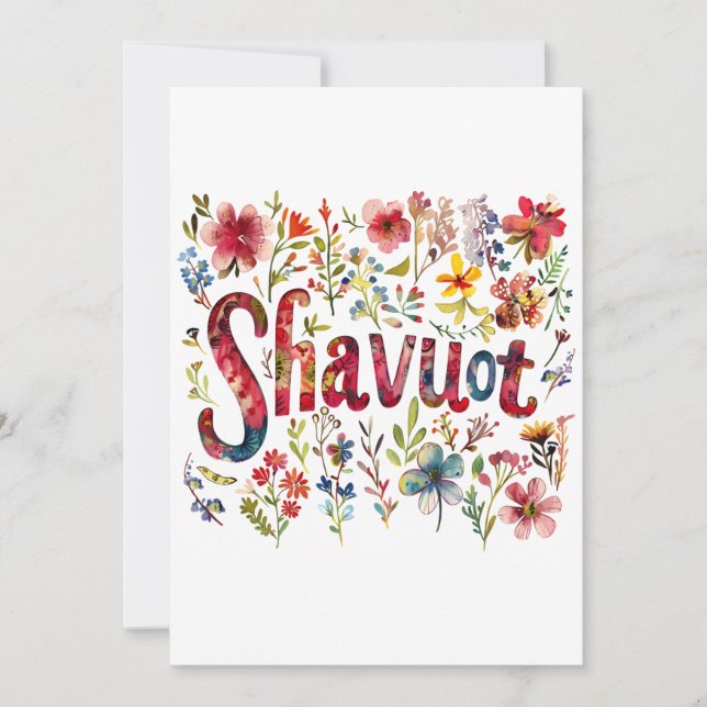 Convite Shavuot - Design Floral de Shavuot (Frente)