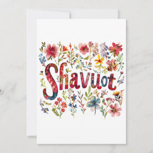Convite Shavuot - Design Floral de Shavuot