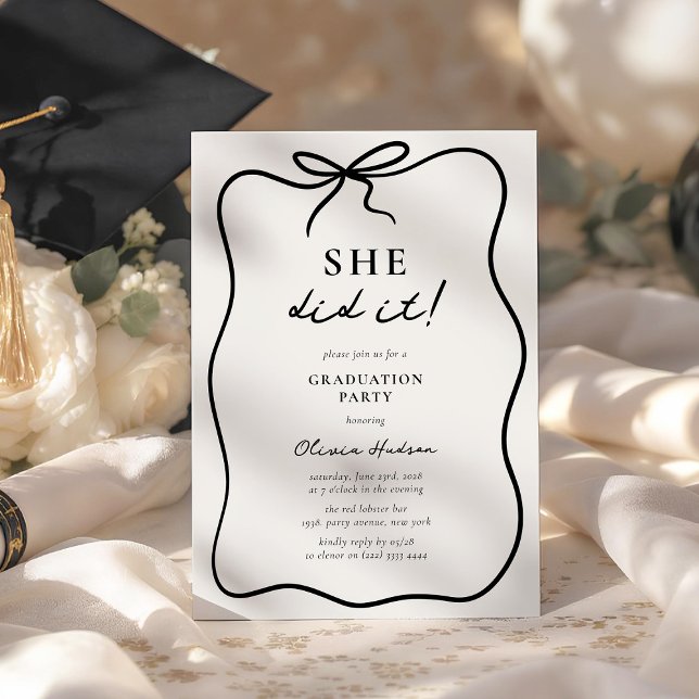 Convite She Did It! Graduation Party (Criador carregado)