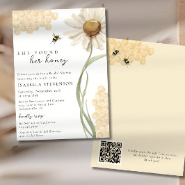 Convite She Found Her Honey Bee Bridal Shower QR Code