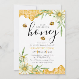 Convite She Found Her Honey Bee Themed Daisy Bridal Shower