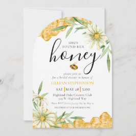 Convite She Found Her Honey Bee Themed Daisy Bridal Shower