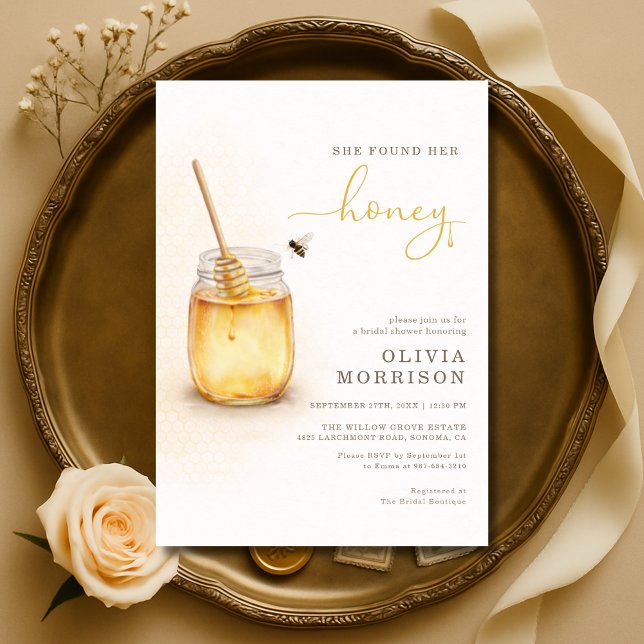 Convite She Found Her Honey Bridal Shower (Criador carregado)