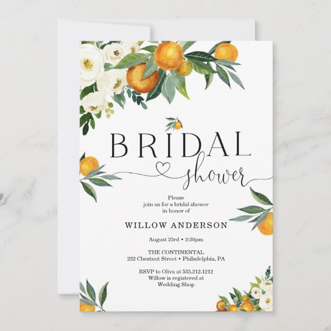 Convite She Found Her Main Squeeze Bridal Shower  (Frente)