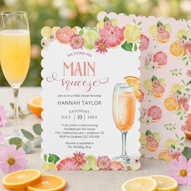 Convite She Found Her Main Squeeze Bridal Shower (Criador carregado)