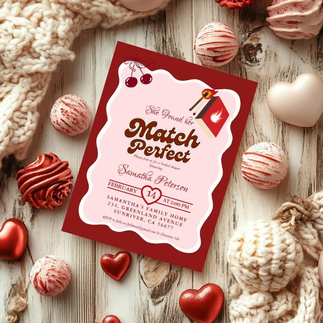 Convite She found her match Bridal Shower (Criador carregado)