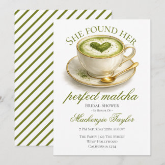 Convite She Found Her Perfect Matcha Bridal Shower