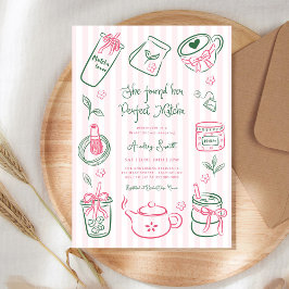 Convite She Found Her Perfect Matcha Pink Bridal Shower