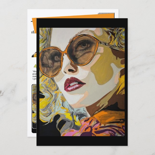 Convite She Likes Pina Coladas Painting Small-Scale Print  (Frente/Verso)