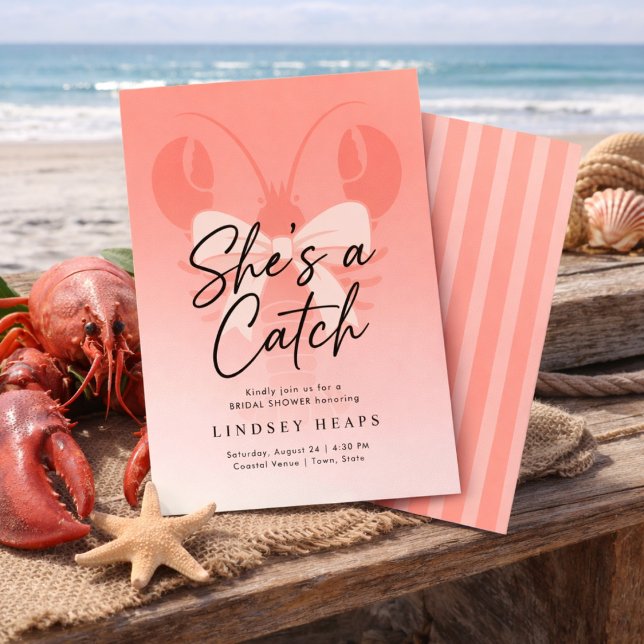 Convite She’s a Catch Coastal Lobster Bridal Shower  (Criador carregado)