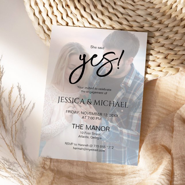 Convite She Said Yes! Photo Engagement Party  (Criador carregado)