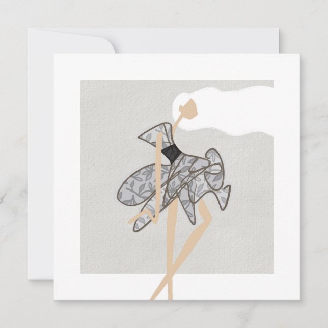 Convite Sheer Motion Muse Glam Fashion Art Card (Frente)