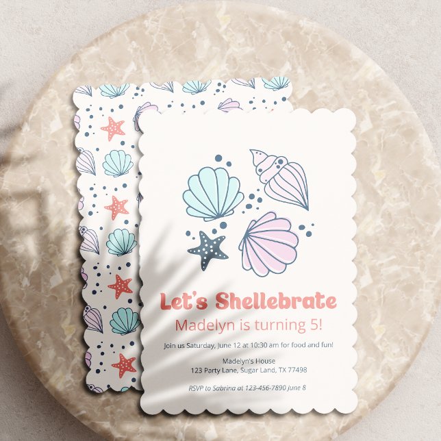 Convite Shell Festa de aniversário Shellebrate Girls (Criador carregado)