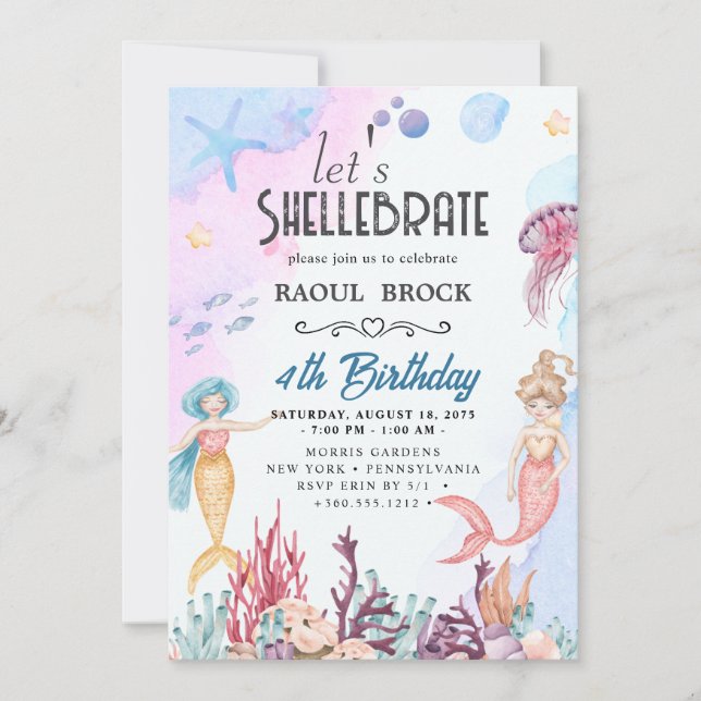 Convite Shellebrate Birthday (Frente)