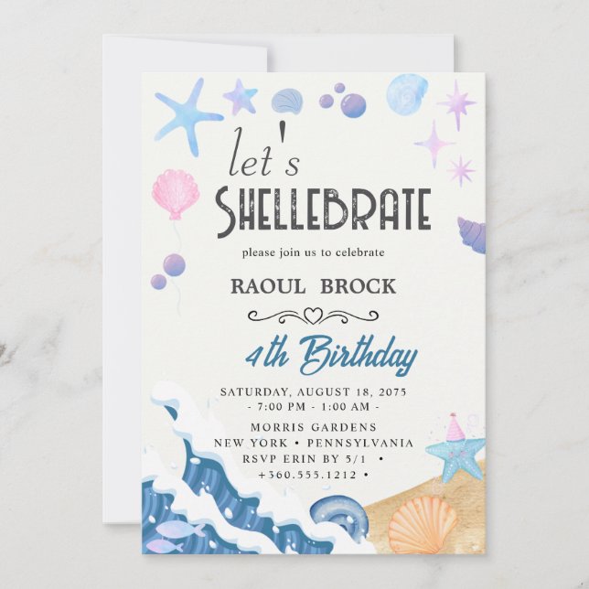 Convite Shellebrate Birthday (Frente)