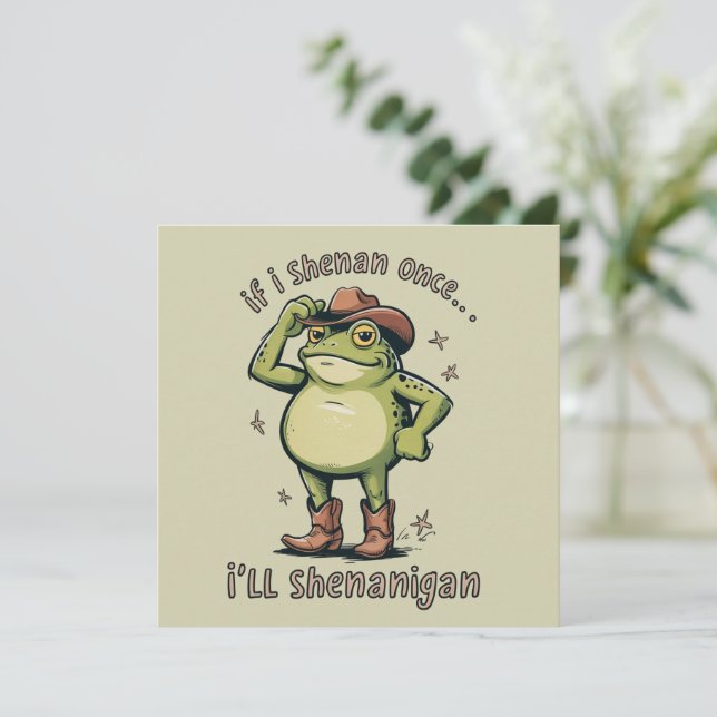 Convite Shenanigan Sapo Divertido Saúde Mental  (Em pé/Frente)