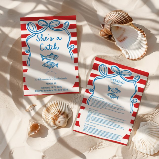 Convite She's A Catch Bachelorette Celebration (Criador carregado)