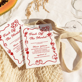 Convite She's Fresh Off The Market Bridal Shower