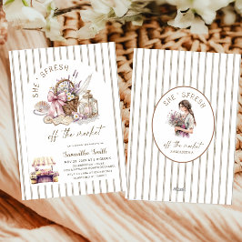 Convite She's Fresh Off the Market Floral Bridal Shower