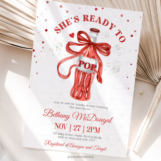 Convite She's Ready To Pop Baby shower