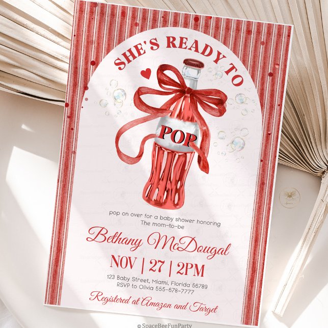 Convite She's Ready To Pop Baby shower (BabyShower, ShesReadyToPop, PregnancyParty, BabyOnTheWay, MomToBe, GenderNeutralBabyShower, CuteBaby)