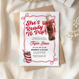 Convite She's Ready to Pop Invitation Baby Shower
