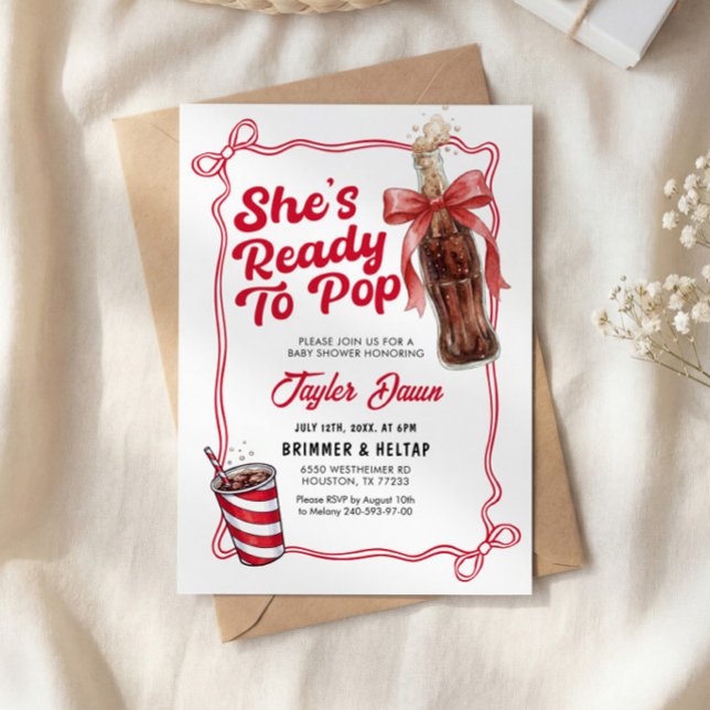 Convite She's Ready to Pop Invitation Baby Shower (Criador carregado)