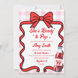 Convite She's Ready to Pop Soda Baby Shower Invitation
