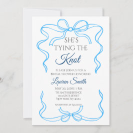 Convite Shes Tying the Knot - Blue Bridal Shower Invite