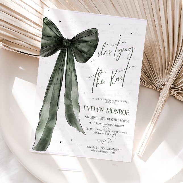Convite She's tying the knot Bridal shower  (She's tying the knot Bridal shower invitation Editable Bachelorette Party Invite Bow Modern Brunch P)