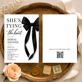 Convite She's Tying The Knot QR Code Bridal Shower 