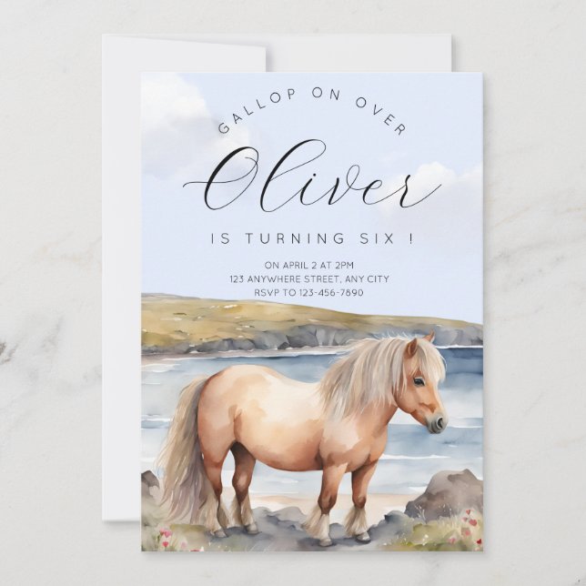 Convite Shetland Pony Birthday Invitation (Frente)