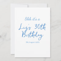 shh é um aniversário de 30 anos nome data azul sim