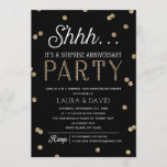 Convite Shh Surprise Glitter Confetti Anniversário Party<br><div class="desc">Envie-lhes um convite que não se esquecerão com este Convite de festas de aniversário surpresa chic e na moda apresentando o tema de confete de ouro falso elegante com a tipografia moderna. Personalize a cor de fundo ao seu gosto. *Observe que esta não é uma falha real e será impressa...</div>