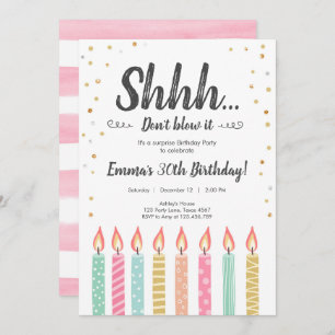 Convite Shhh é uma festa de aniversário Dourado dos