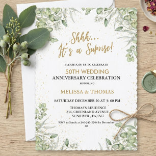 Convite Shhh É uma surpresa de 50º Aniversário de Casament