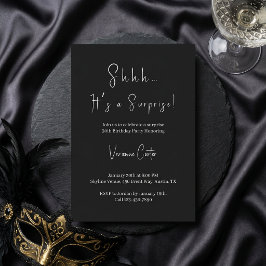 Convite Shhh É uma Surpresa Festa de Aniversário Mínima de