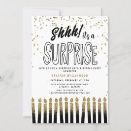 Convite Shhh! É uma vela de aniversário de 50º aniversário