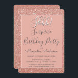 Convite Shhh! Festa de aniversário Dourada Surpresa<br><div class="desc">Shhh! Surpresa Rosa de Festa de aniversário Dourada Faux Glitter e Sparkle Girly Invtions. Os Convites de festas de aniversários Surprise usam o popular ouro rosa-rosa e a tipografia escrita à mão e são perfeitos para convidar convidados para uma Festa de aniversário Surpresa.</div>