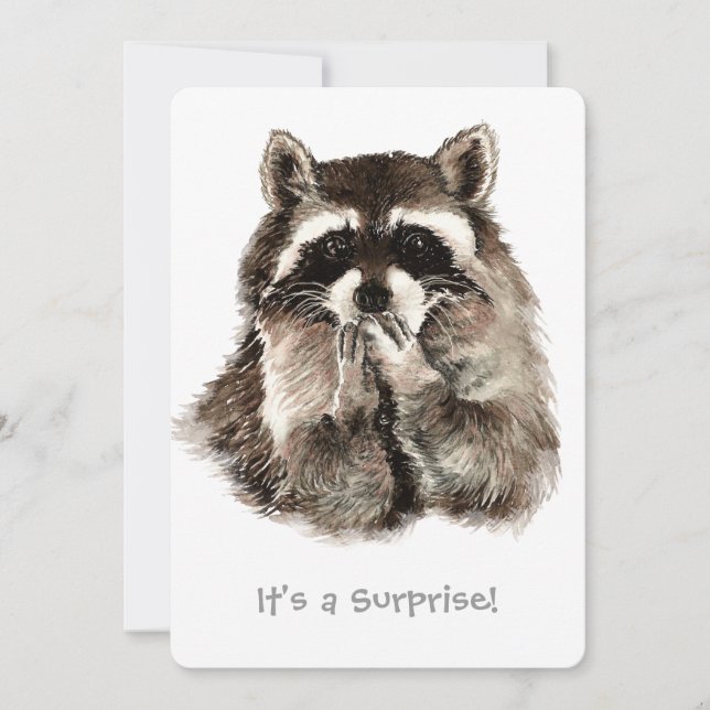 Convite Shhhh Raccoon, uma festa de aniversário de 30 anos (Frente)