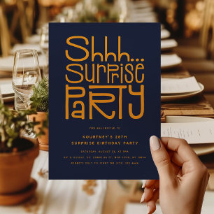 Convite Shhhh Surprise Party Modern Birthday