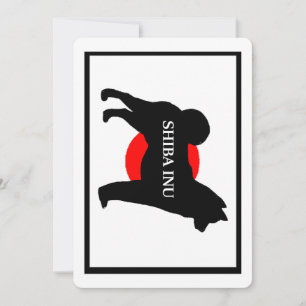 Convite shiba inu name silhouette na bandeira