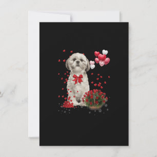 Convite Shih Tzu Dia dos Namorados Cachorro Engraçado Aman