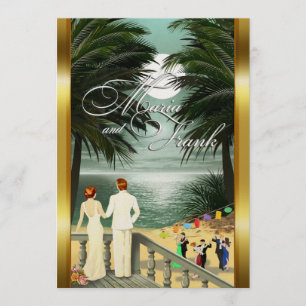 Convite Shimmer de Champagne de Casamento M&F